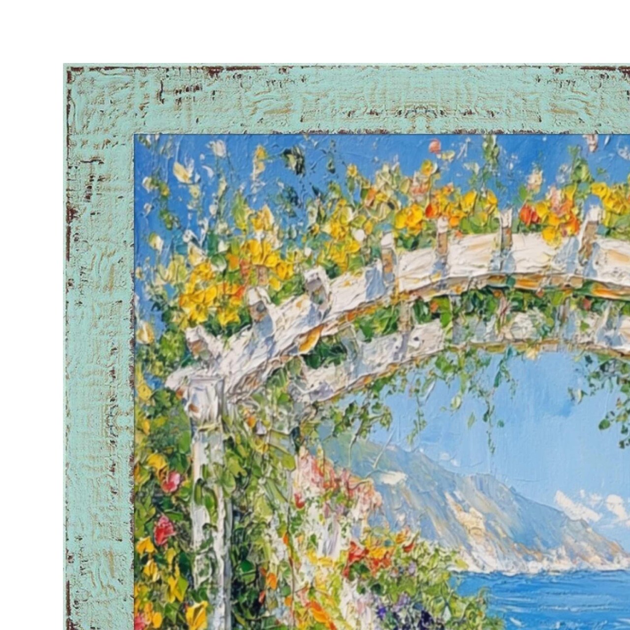 Slim Teal Seaspray Chabi Chic Farmhouse Barnwood Rustic 16x16 Picture Frame